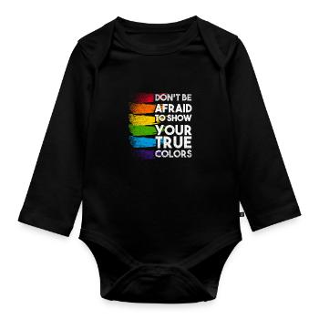 Pride CSD Parade LGBT Love Homo Gay Lesbian - Organic Longsleeve Baby Bodysuit - black - Front