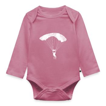paragliding - Organic Longsleeve Baby Bodysuit - mauve - Front