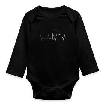 Fischer-Herzschlag - Baby Bio-Langarm-Body - Schwarz - Vorne