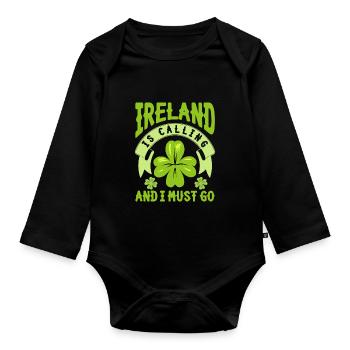 Irlande - Body Bébé bio manches longues - noir - Devant