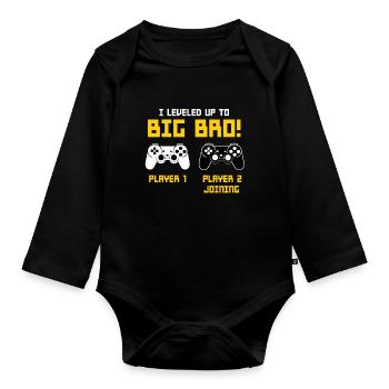 J'ai nivelé jusqu'à Big Bro - Body Bébé bio manches longues - noir - Devant