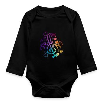 Musique de Clef - Body Bébé bio manches longues - noir - Devant