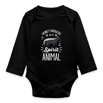Honey Badgers Are My Spirit Animal - Organic Longsleeve Baby Bodysuit - black - Front