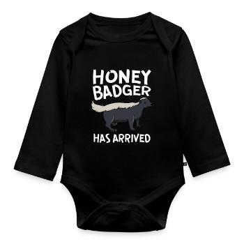 Honey Badger Has Arrived - Organic Longsleeve Baby Bodysuit - black - Front