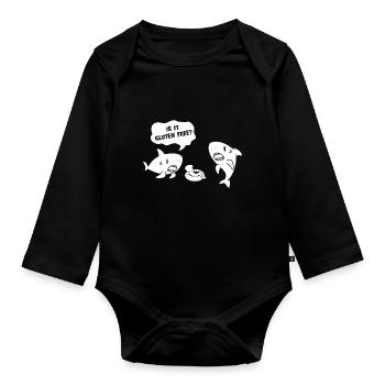Gluten free celiac disease - Organic Longsleeve Baby Bodysuit - black - Front