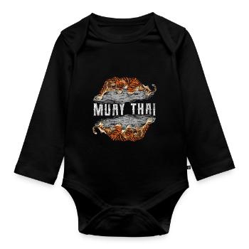 Muay Thai - Body Bébé bio manches longues - noir - Devant