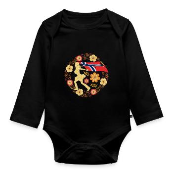 Norway Oslo - Organic Longsleeve Baby Bodysuit - black - Front