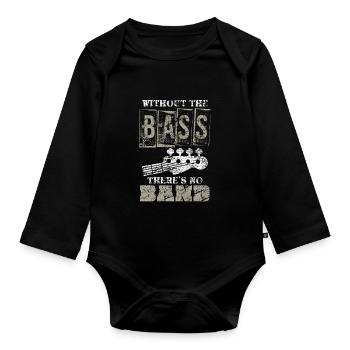 Guitare basse musicien guitare - Body Bébé bio manches longues - noir - Devant