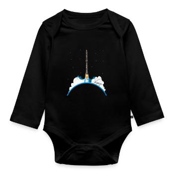 Fusée clarinette - Body Bébé bio manches longues - noir - Devant