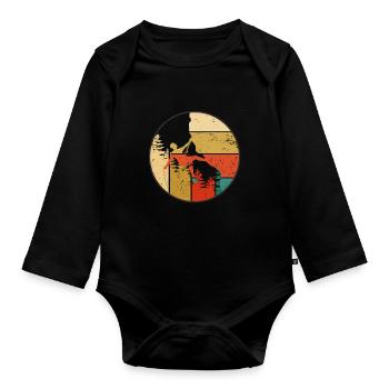 Climb - Organic Longsleeve Baby Bodysuit - black - Front