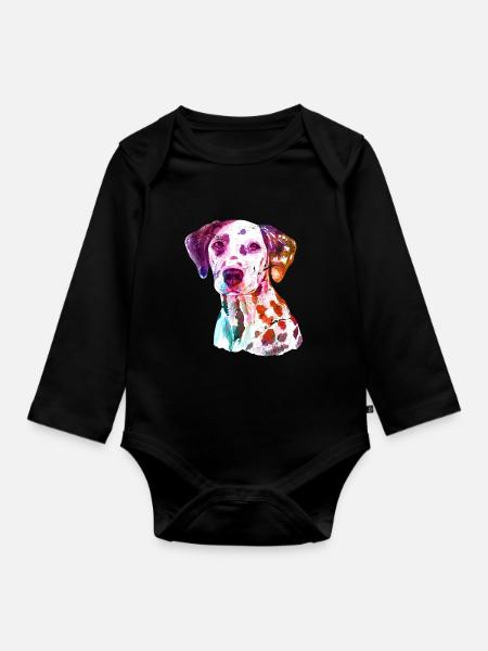 Dalmatiner - Baby Bio-Langarm-Body - Schwarz