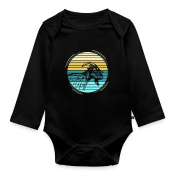Ziege - Baby Bio-Langarm-Body - Schwarz - Vorne