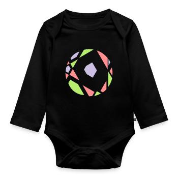sphère abstraite - Body Bébé bio manches longues - noir - Devant