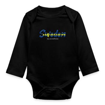 Suède résidence secondaire Suède drapeau vacances disant - Body Bébé bio manches longues - noir - Devant