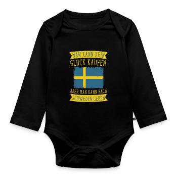 Schweden Skandinavien Schwede - Baby Bio-Langarm-Body - Schwarz - Vorne
