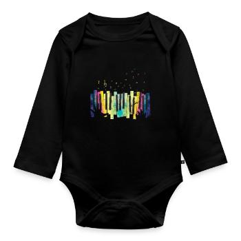 Klavier Musiker - Baby Bio-Langarm-Body - Schwarz - Vorne