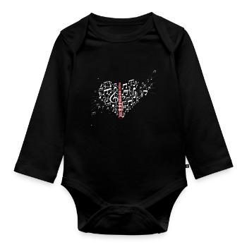 flute - Organic Longsleeve Baby Bodysuit - black - Front