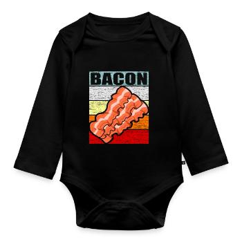 Bacon - Organic Longsleeve Baby Bodysuit - black - Front