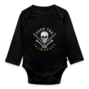 Trombone Musicians Orchestra - Organic Longsleeve Baby Bodysuit - black - Front