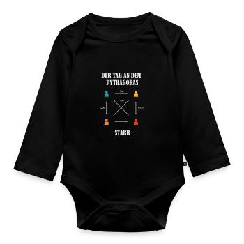 Lehrer Pythagoras Distancing - Baby Bio-Langarm-Body - Schwarz - Vorne