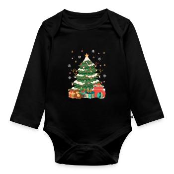 Weihnachten Geschenk Advent Jesus - Baby Bio-Langarm-Body - Schwarz - Vorne