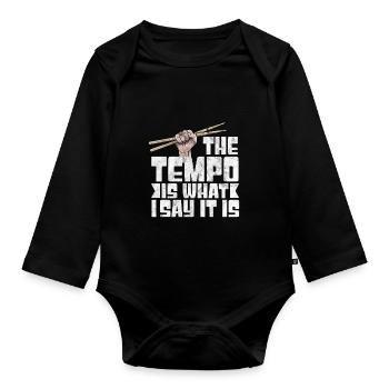 Drums Music Drum'n'bass Drumset Tempo Rock - Organic Longsleeve Baby Bodysuit - black - Front
