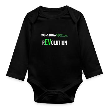Electric Electric Electric Car eauto rEVolution - Organic Longsleeve Baby Bodysuit - black - Front