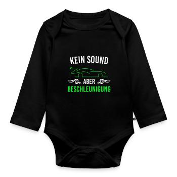 Elektroauto kein Sound aber Beschleunigung - Baby Bio-Langarm-Body - Schwarz - Vorne