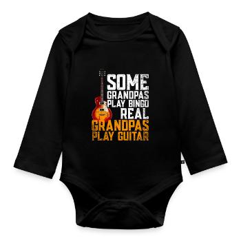 Retraite de la musique de guitare - Body Bébé bio manches longues - noir - Devant