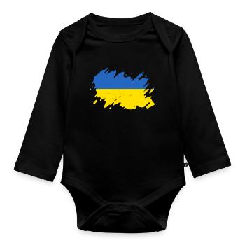 Ukraine Flag Splash of Color Kazantip Kiev - Organic Longsleeve Baby Bodysuit - black - Front