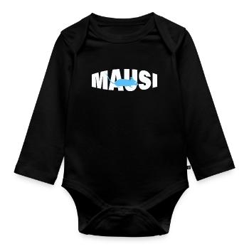 MAUSI - Baby Bio-Langarm-Body - Schwarz - Vorne