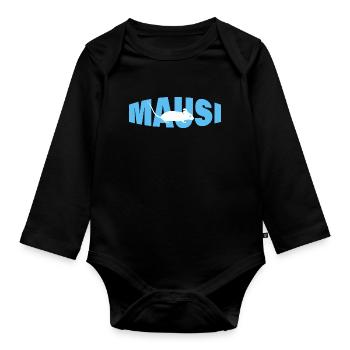 MAUSI - Baby Bio-Langarm-Body - Schwarz - Vorne