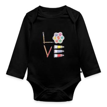 Art painting - Organic Longsleeve Baby Bodysuit - black - Front