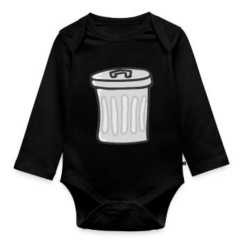 Trash - Organic Longsleeve Baby Bodysuit - black - Front