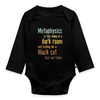 Metaphysik Phrasen Philosophie - Baby Bio-Langarm-Body - Schwarz - Vorne