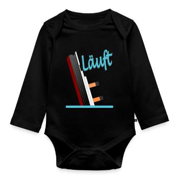 Läuft-Titanic-Version 1 - Baby Bio-Langarm-Body - Schwarz - Vorne