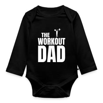 The workout dad (blanc) - Body Bébé bio manches longues - noir - Devant