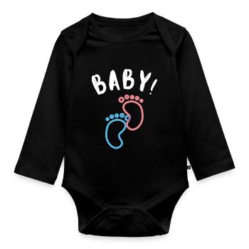 baby - Organic Longsleeve Baby Bodysuit - black - Front