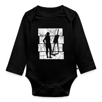Kunst Malerin Künstlerin Künstler Malerei Retro - Baby Bio-Langarm-Body - Schwarz - Vorne