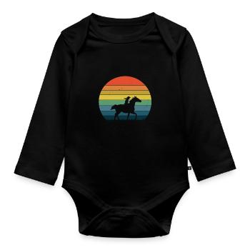 Must ride - Organic Longsleeve Baby Bodysuit - black - Front