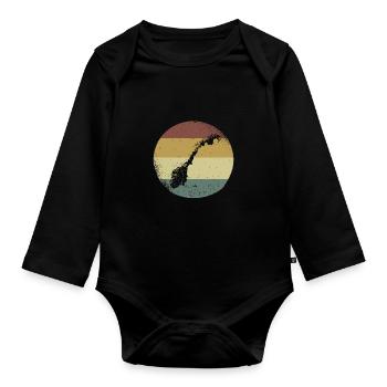 Norwegen Norweger Skandinavien - Baby Bio-Langarm-Body - Schwarz - Vorne