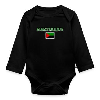 Martinique - Organic Longsleeve Baby Bodysuit - black - Front