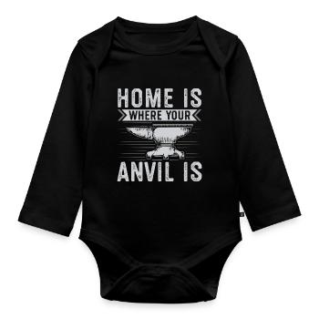 Anvil gift for blacksmith | Blacksmith Farrier - Organic Longsleeve Baby Bodysuit - black - Front