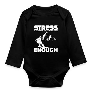 Snowboard Snowboarder Snowboarden Apres Ski Sport - Baby Bio-Langarm-Body - Schwarz - Vorne