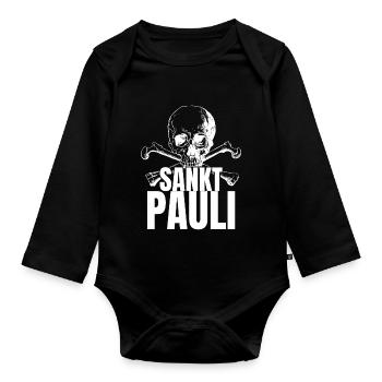 St Pauli. Éventail St pauli Éventail Paulianer Hamburger - Body Bébé bio manches longues - noir - Devant