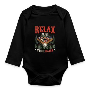 Billards Pool Players - Baby Bio-Langarm-Body - Schwarz - Vorne