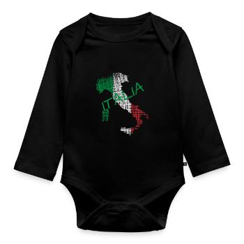 Italia italia - Baby Bio-Langarm-Body - Schwarz - Vorne