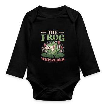 The Frog Whisperer - Organic Longsleeve Baby Bodysuit - black - Front