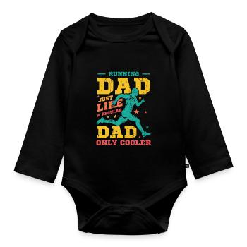 Courir papa, tout comme un papa ordinaire, seulement plus cool - Body Bébé bio manches longues - noir - Devant