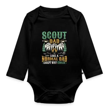 Scout Dad like a normal dad, only much cooler - Organic Longsleeve Baby Bodysuit - black - Front